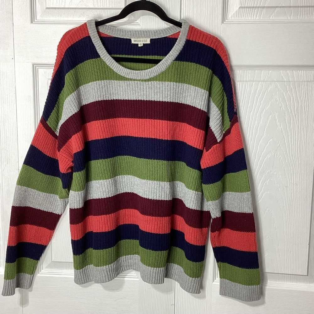 Margeaux & Ellie Striped Knit Sweater 3X